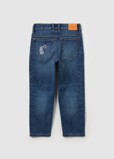 Ovs Jeans With Five Pockets And ''Sk8 & Spray” Print